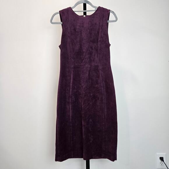 Calvin Klein Dresses & Skirts - Calvin Klein Faux‎ Suede Dress Purple Sheath Career Modern Gold 6